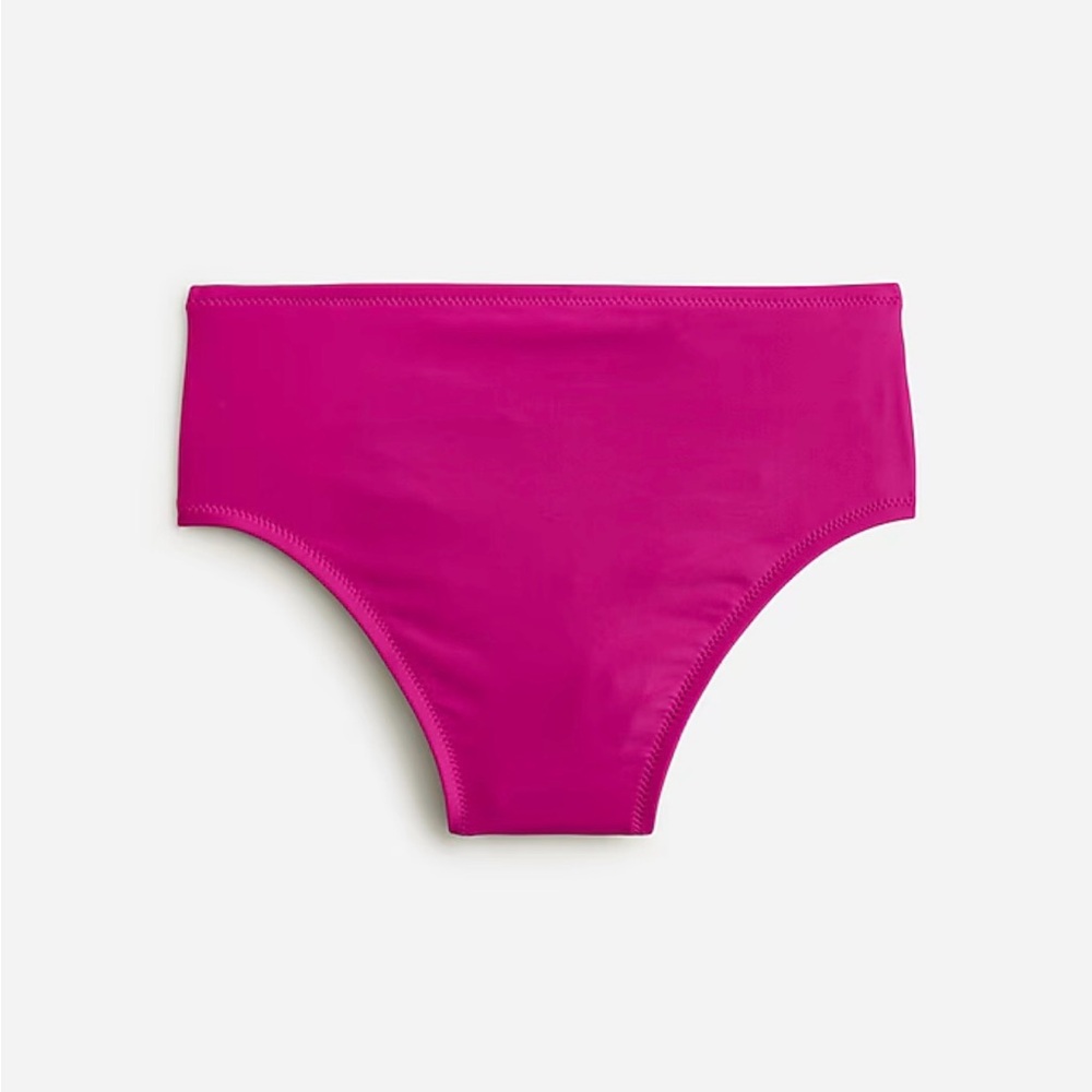 NWT J. Crew high-rise full-coverage bikini bottom in Radiant Fuchsia, M - Picture 8 of 9